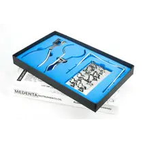 Medenta Rubber Dam Instruments TiAlN - комплект "Раббер Дам", 4 инструмента + 8 креплений с алюминий-титан-нитридным покрытием
